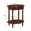 Pemberly Row Oval End Table with Shelf in Espresso Wood Finish
