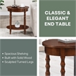 Pemberly Row Oval End Table with Shelf in Espresso Wood Finish