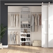 Pemberly Row Engineered Wood Closet 24W Organizer with Shoe Shelves Rods Cubbies