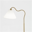 Pemberly Row Shine Brass Ring Base Curved Brass & Metal Table Lamp