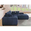 Pemberly Row Blue Modular Couch w/ Chaise Chenille Deep Sectionals w/ Large Seat
