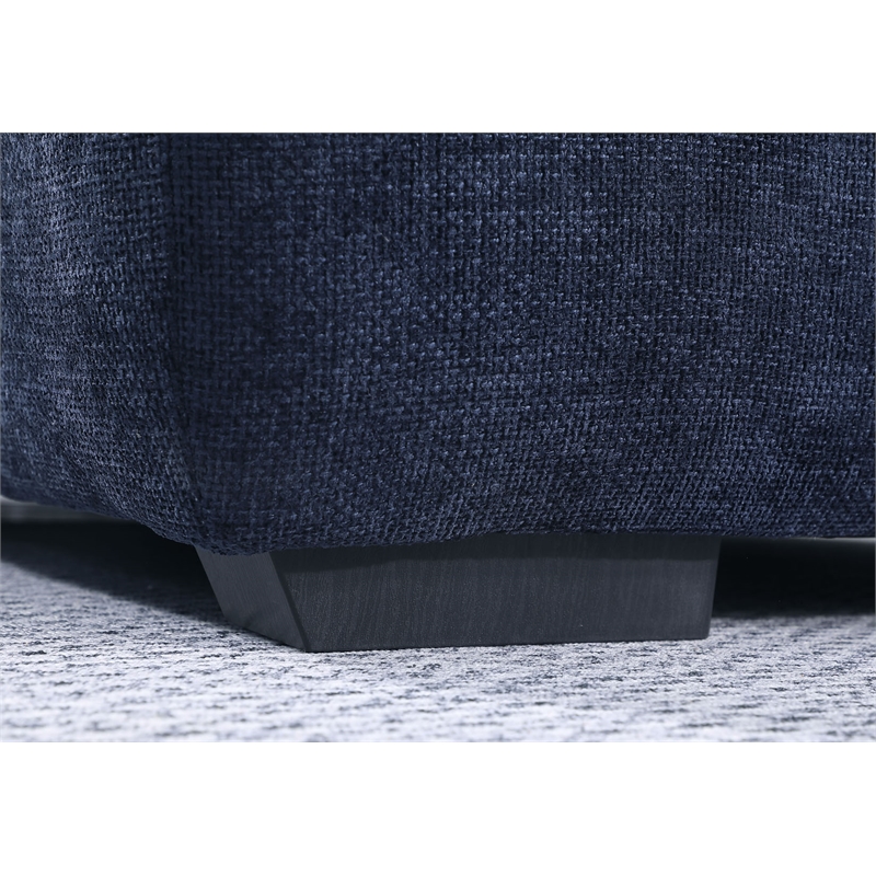 Pemberly Row Blue Modular Couch w/ Chaise Chenille Deep Sectionals w/ Large Seat