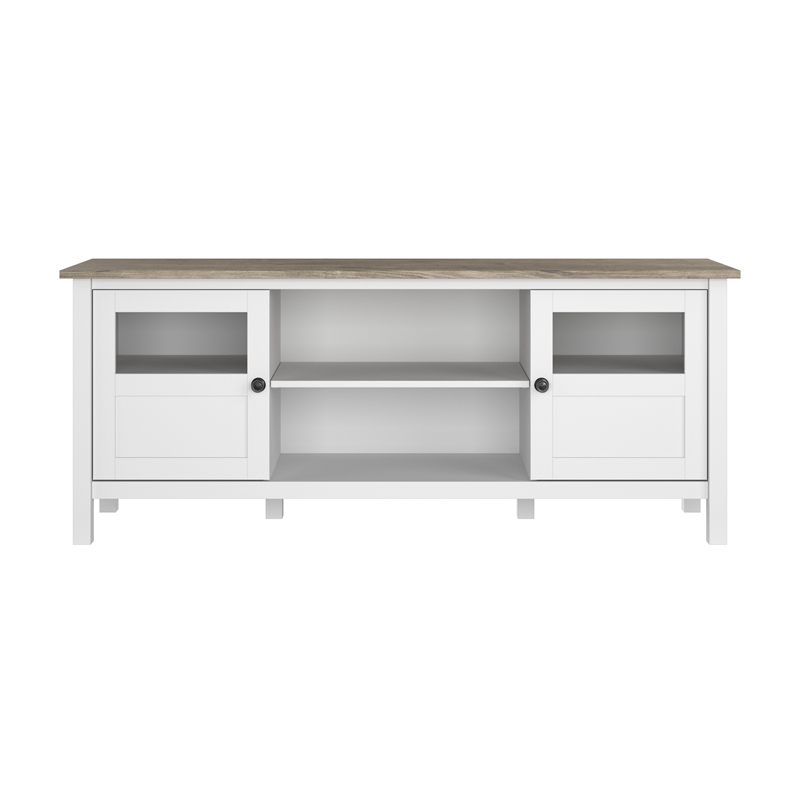 Pemberly Row 60W TV Stand with Doors and Shelves - Engineered Wood
