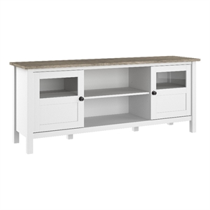 Pemberly Row 60W TV Stand with Doors and Shelves - Engineered Wood