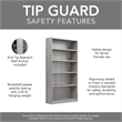 Pemberly Row Engineered Wood Universal Tall 5 Shelf Bookcase Set - Platinum Gray