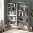 Pemberly Row Universal Tall 5 Shelf Bookcase in Platinum Gray - Engineered Wood