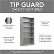 Pemberly Row Universal Tall 5 Shelf Bookcase in Platinum Gray - Engineered Wood