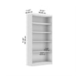 Pemberly Row Universal Tall 5 Shelf Bookcase in Platinum Gray - Engineered Wood