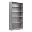 Pemberly Row Universal Tall 5 Shelf Bookcase in Platinum Gray - Engineered Wood