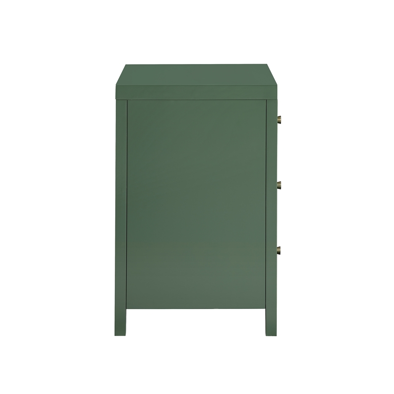 Pemberly Row Modern 3-drawer Vintage Green Painted Wood Nightstand