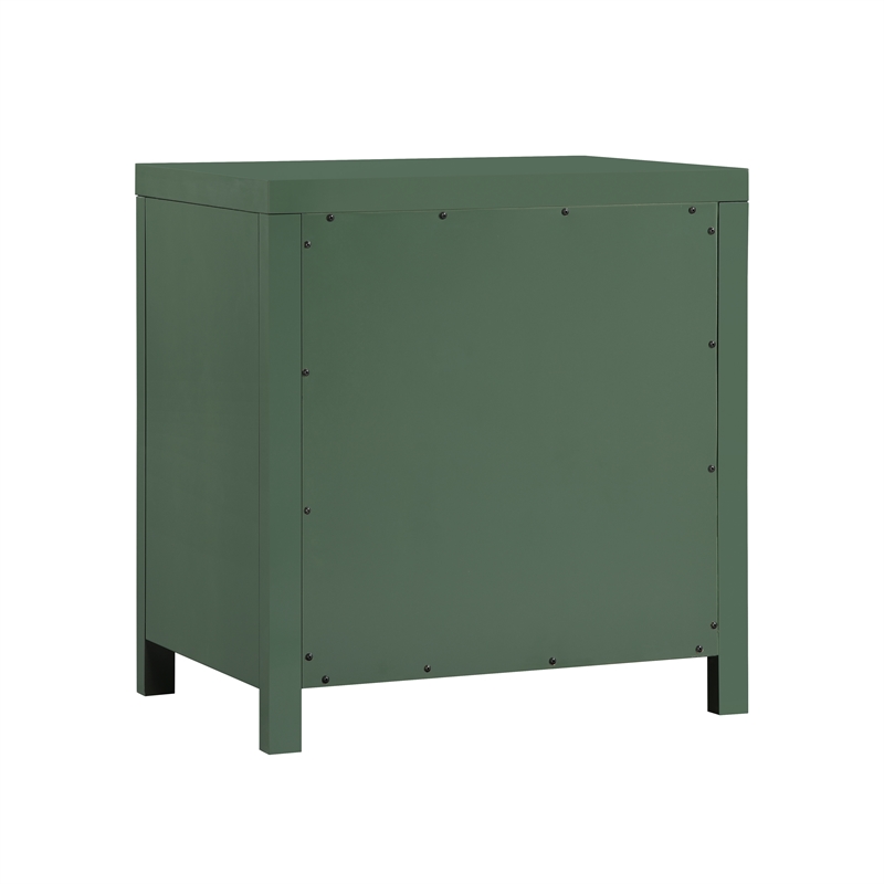 Pemberly Row Modern 3-drawer Vintage Green Painted Wood Nightstand