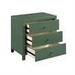 Pemberly Row Modern 3-drawer Vintage Green Painted Wood Nightstand