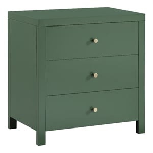 Pemberly Row Modern 3-drawer Vintage Green Painted Wood Nightstand