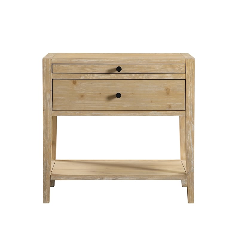 Pemberly Row Contemporary 1-drawer Natural Finish Wood Nightstand