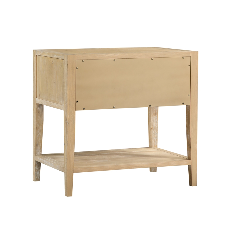 Pemberly Row Contemporary 1-drawer Natural Finish Wood Nightstand