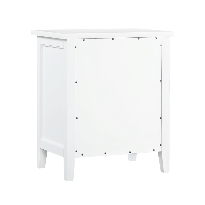 Pemberly Row Contemporary 3-drawer White Wood Storage Nightstand