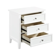 Pemberly Row Contemporary 3-drawer White Wood Storage Nightstand
