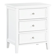 Pemberly Row Contemporary 3-drawer White Wood Storage Nightstand