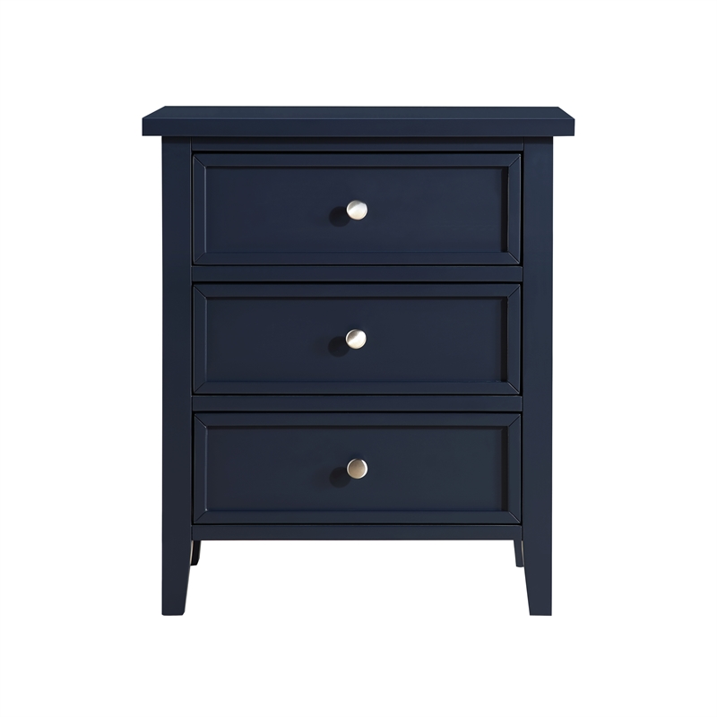 Pemberly Row Contemporary 3-drawer Midnight Blue Wood Nightstand