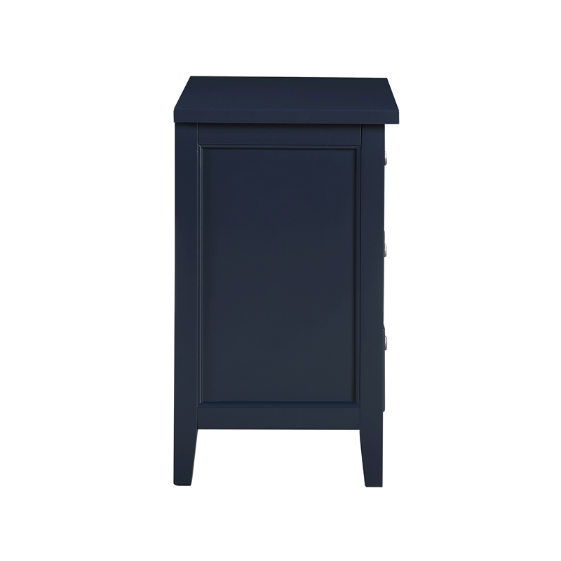 Pemberly Row Contemporary 3-drawer Midnight Blue Wood Nightstand