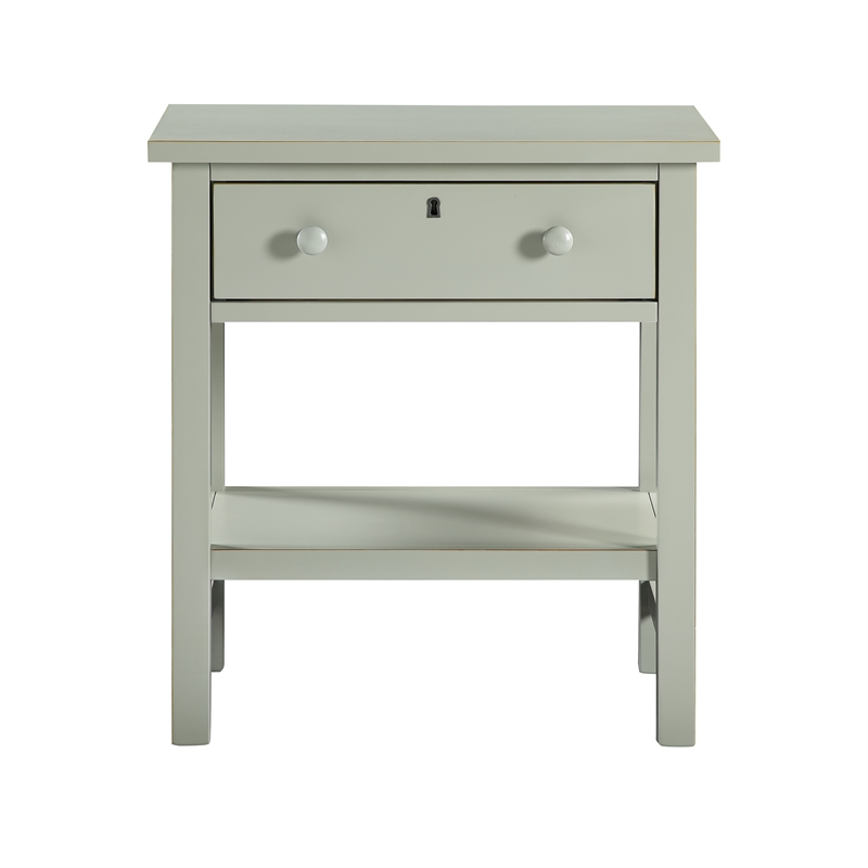 Pemberly Row Modern 1-Drawer Antique Gray Wood Storage Nightstand