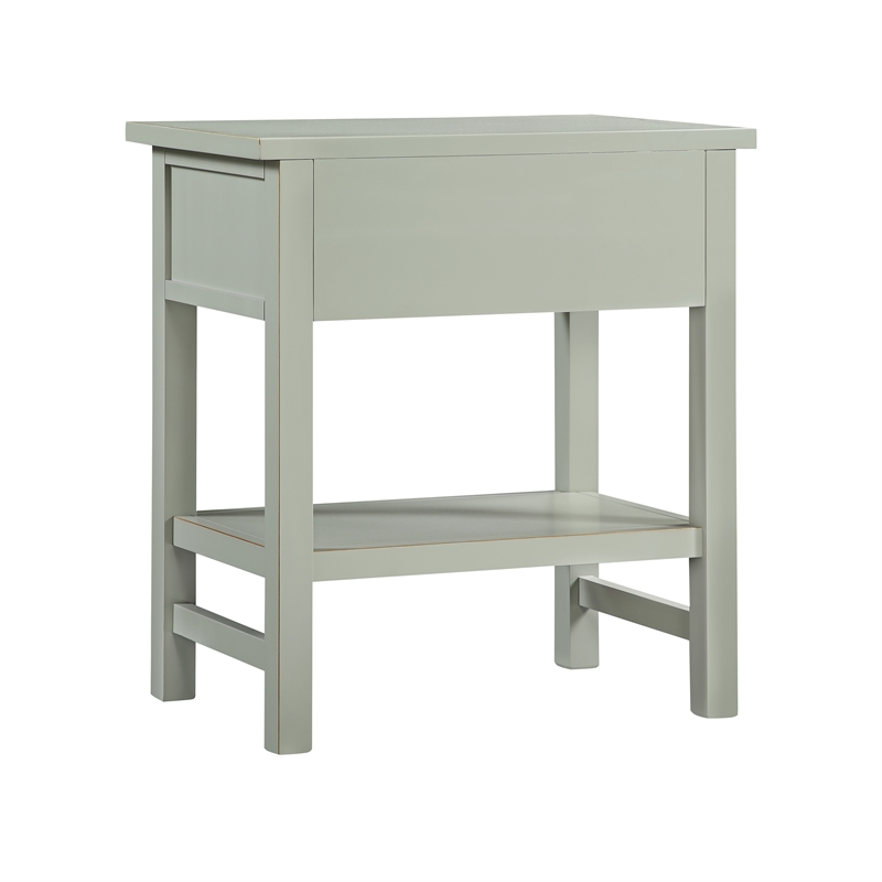 Pemberly Row Modern 1-Drawer Antique Gray Wood Storage Nightstand