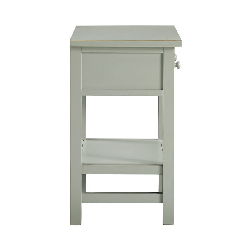Pemberly Row Modern 1-Drawer Antique Gray Wood Storage Nightstand