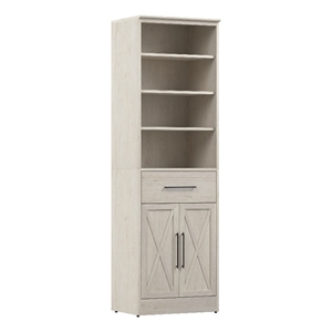 Pemberly Row 25&quotW Closet Organizer with Drawer and Doors - Engineered Wood