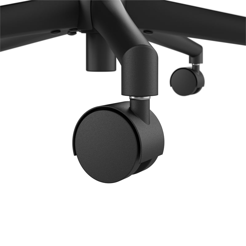 Pemberly Row Mid Back Armless Office Chair with Wheels in Cool Gray Fabric