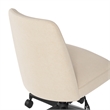 Pemberly Row Mid Back Armless Office Chair with Wheels in Soft Beige Fabric