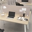 Pemberly Row Modern 58W Desktop Privacy Screen in Warm Beige