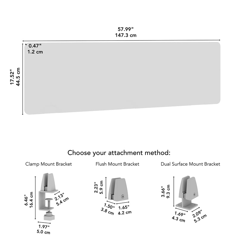Pemberly Row Modern 58W Desktop Privacy Screen in Warm Beige