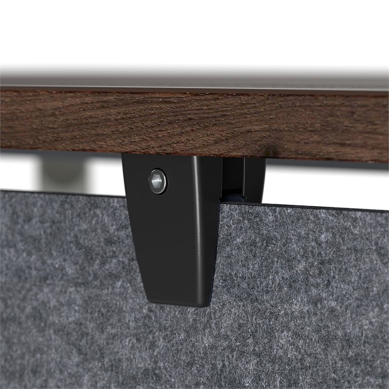 Pemberly Row Modern 70W Desktop Privacy Screen in Cool Charcoal