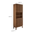 Pemberly Row Contemporary Tall Bathroom Storage Cabinet in Walnut