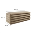 Pemberly Row Upholstered Performance Velvet Storage Bench in Taupe