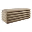 Pemberly Row Upholstered Performance Velvet Storage Bench in Taupe
