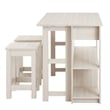 Pemberly Row 3-Piece Kitchen Island and Stool Set in White Maple
