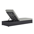 Pemberly Row Outdoor Patio Powder-Coated Aluminum Chaise Lounge Chair - Gray