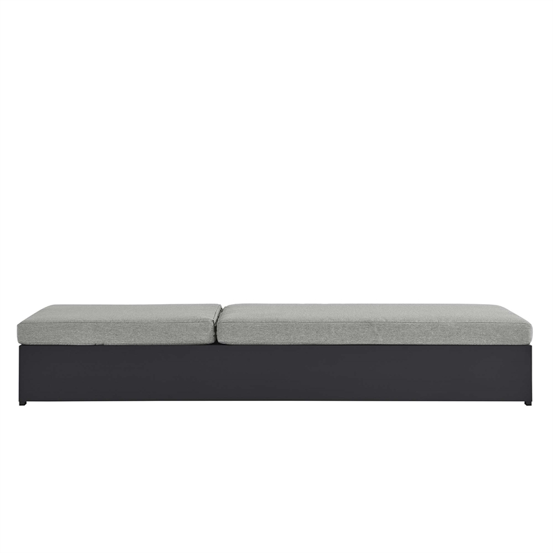 Pemberly Row Outdoor Patio Powder-Coated Aluminum Chaise Lounge Chair - Gray