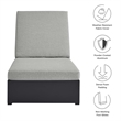 Pemberly Row Outdoor Patio Powder-Coated Aluminum Chaise Lounge Chair - Gray