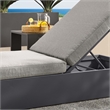Pemberly Row Outdoor Patio Powder-Coated Aluminum Chaise Lounge Chair - Gray