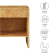 Pemberly Row Modern 1-Drawer Burl Wood Nightstand With Shelf