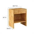 Pemberly Row Modern 1-Drawer Burl Wood Nightstand With Shelf