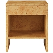 Pemberly Row Modern 1-Drawer Burl Wood Nightstand With Shelf