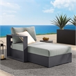 Pemberly Row Modern Modular Left-Facing Chaise Lounge in Gray