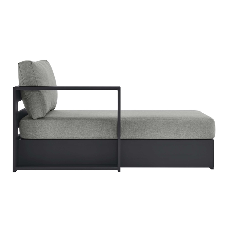Pemberly Row Modern Modular Left-Facing Chaise Lounge in Gray