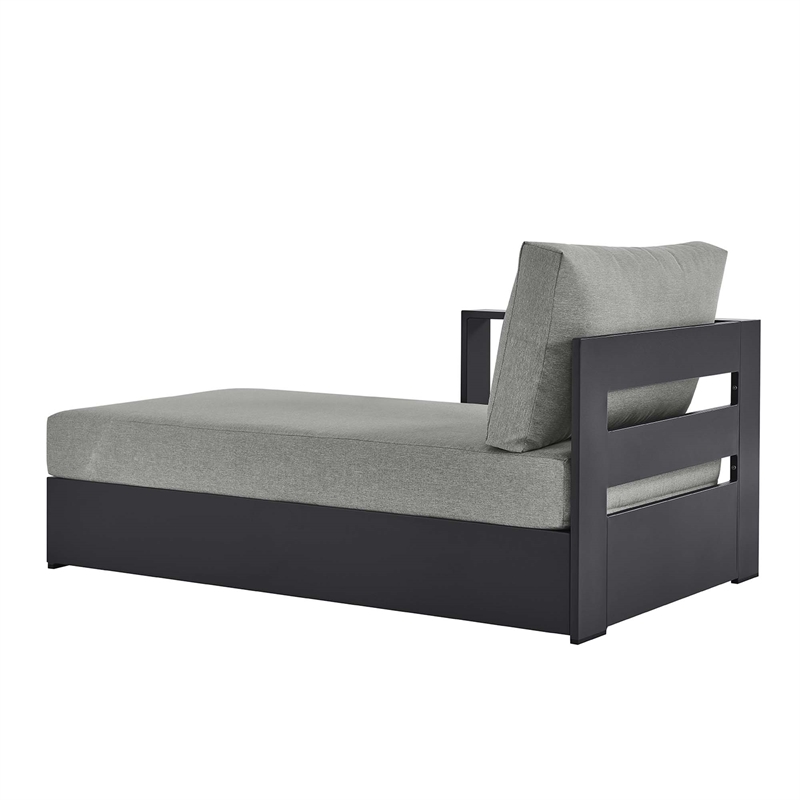 Pemberly Row Modern Modular Left-Facing Chaise Lounge in Gray