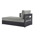 Pemberly Row Modern Modular Left-Facing Chaise Lounge in Gray