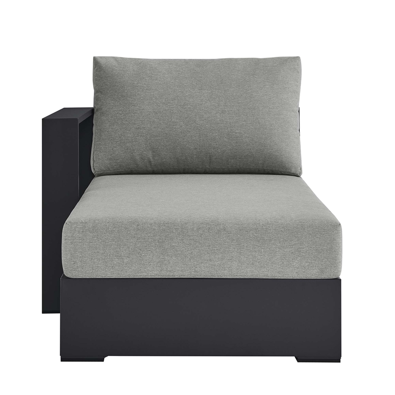 Pemberly Row Modern Modular Left-Facing Chaise Lounge in Gray