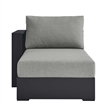 Pemberly Row Modern Modular Left-Facing Chaise Lounge in Gray